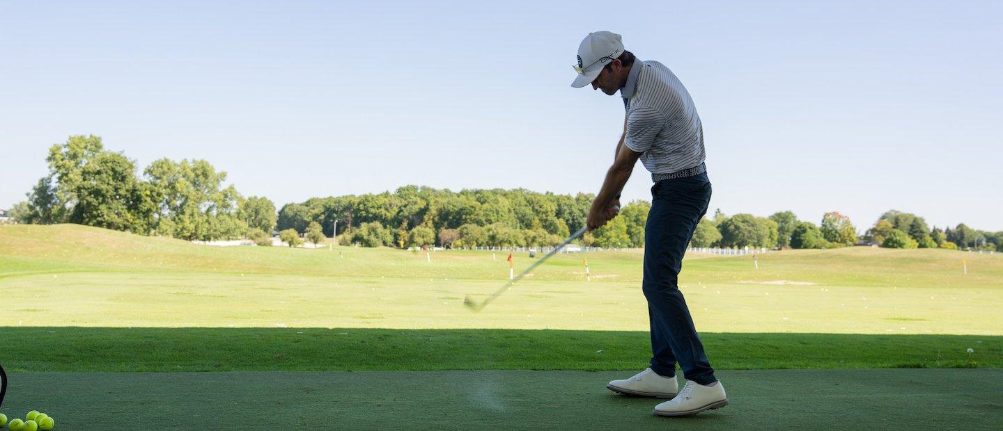 A golfer at the range